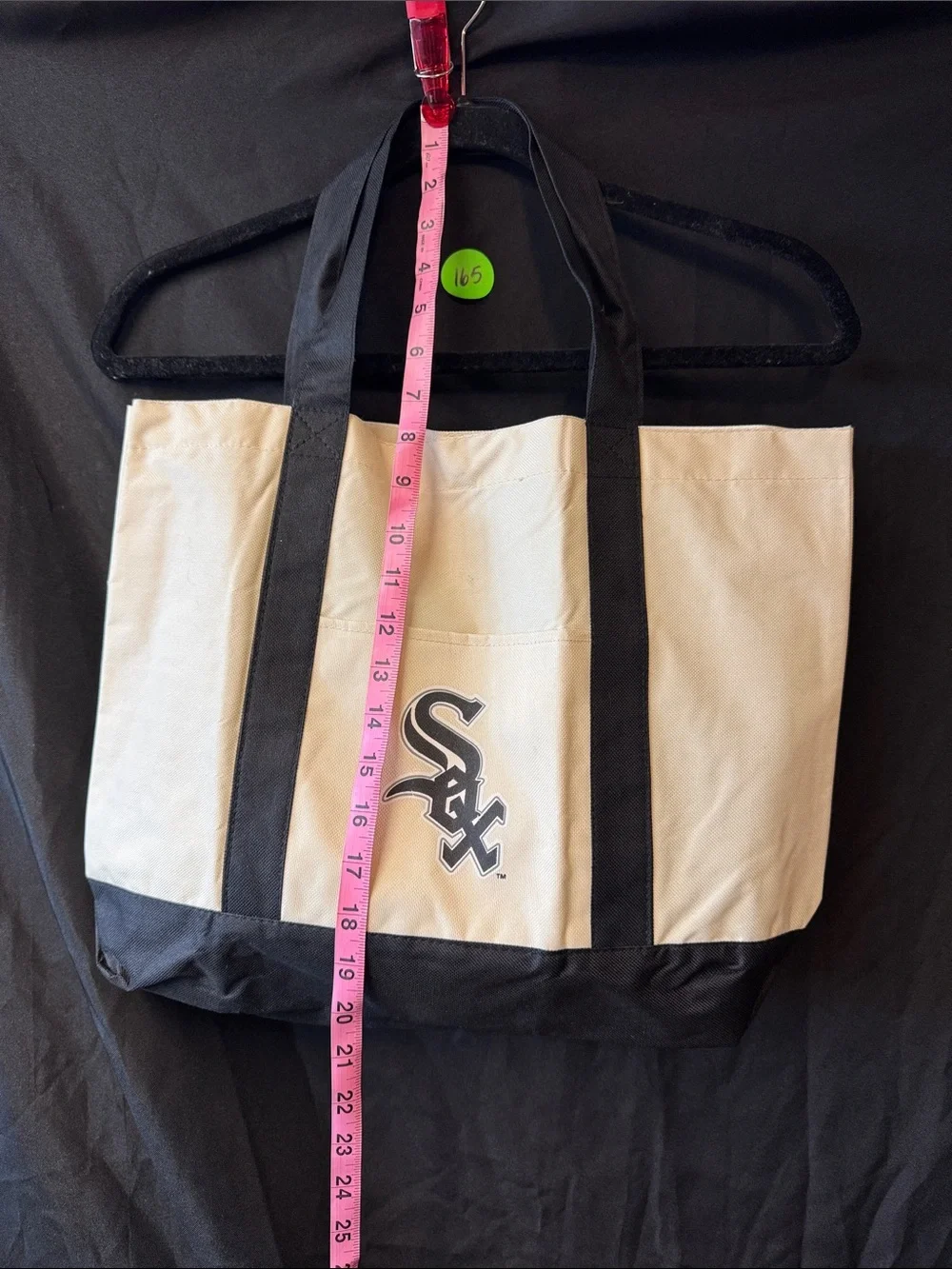 Chicago White Sox Canvas Tote Bag in Cream and Black